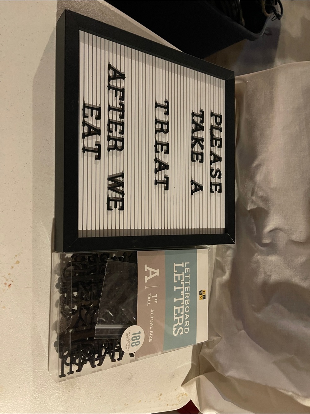 Black and White Letter Board with Black Letters - Home Accents